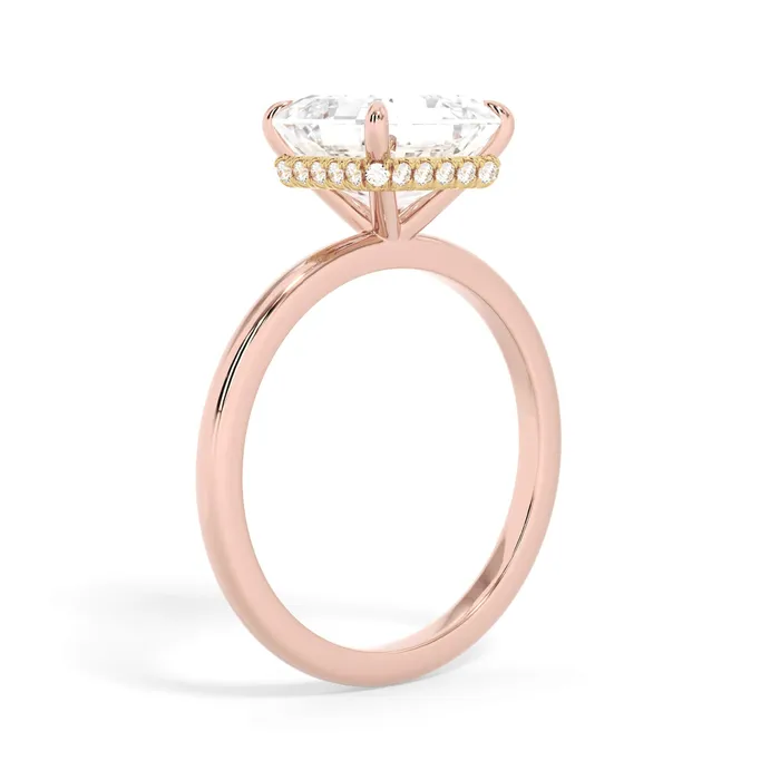 deBebians Rings Wrap Diamond Engagement Ring with Plain Band Yellow Wrap