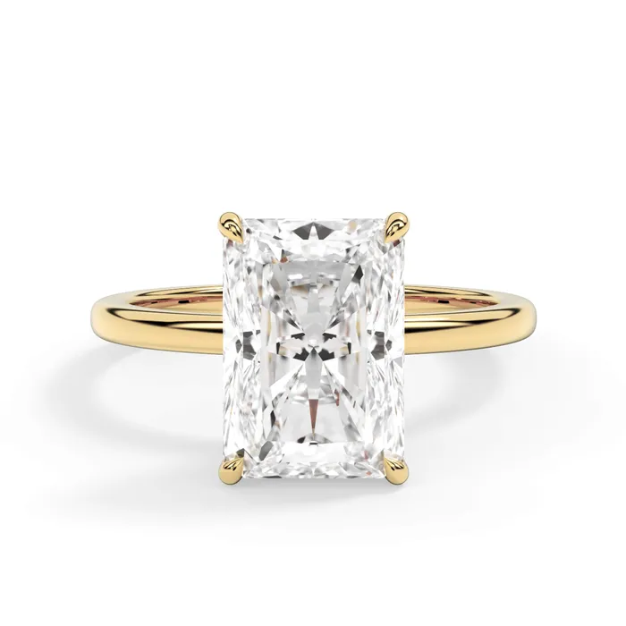 deBebians Rings Wrap Diamond Engagement Ring with Plain Band Yellow Wrap