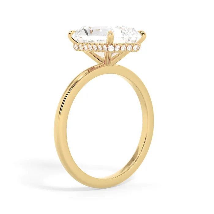 deBebians Rings Wrap Diamond Engagement Ring with Plain Band Yellow Wrap