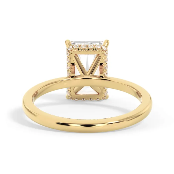 deBebians Rings Wrap Diamond Engagement Ring with Plain Band Yellow Wrap