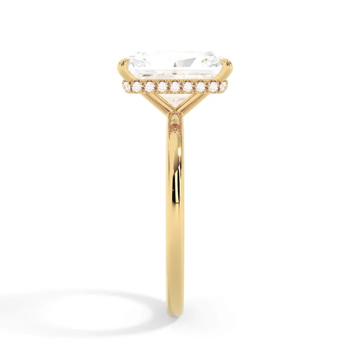 deBebians Rings Wrap Diamond Engagement Ring with Plain Band Yellow Wrap