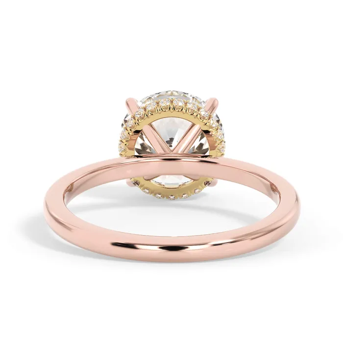 deBebians Rings Wrap Diamond Engagement Ring with Plain Band Yellow Wrap