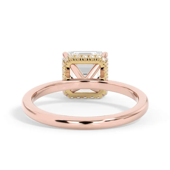 deBebians Rings Wrap Diamond Engagement Ring with Plain Band Yellow Wrap