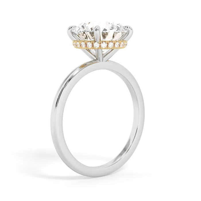 deBebians Rings Wrap Diamond Engagement Ring with Plain Band Yellow Wrap