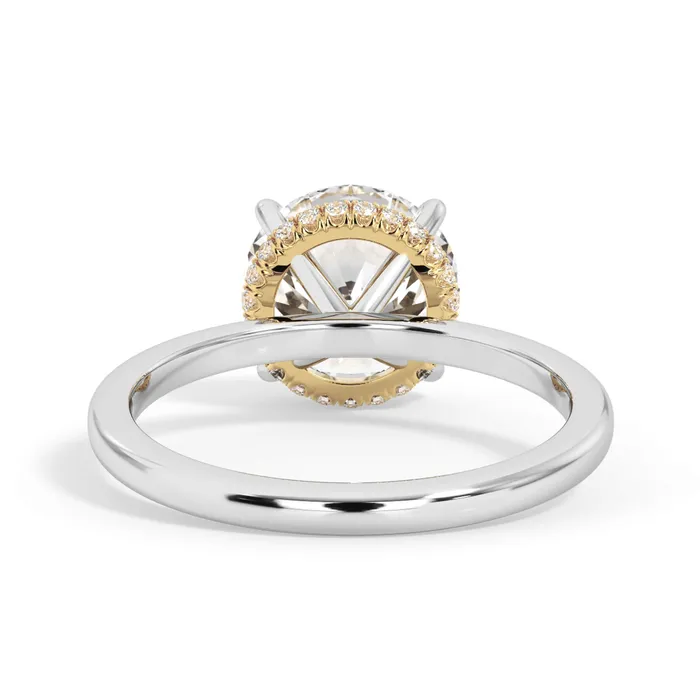 deBebians Rings Wrap Diamond Engagement Ring with Plain Band Yellow Wrap