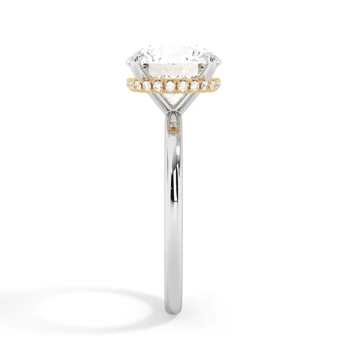 deBebians Rings Wrap Diamond Engagement Ring with Plain Band Yellow Wrap