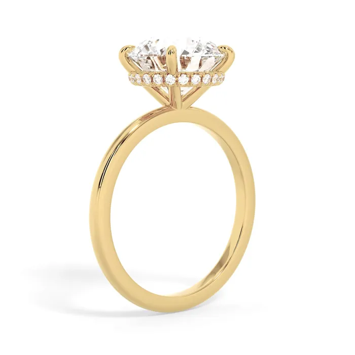 deBebians Rings Wrap Diamond Engagement Ring with Plain Band Yellow Wrap