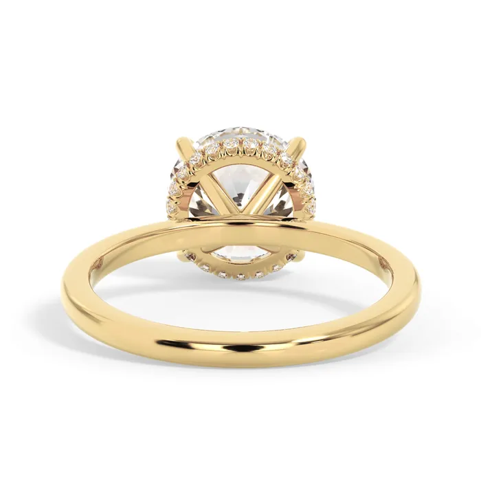 deBebians Rings Wrap Diamond Engagement Ring with Plain Band Yellow Wrap