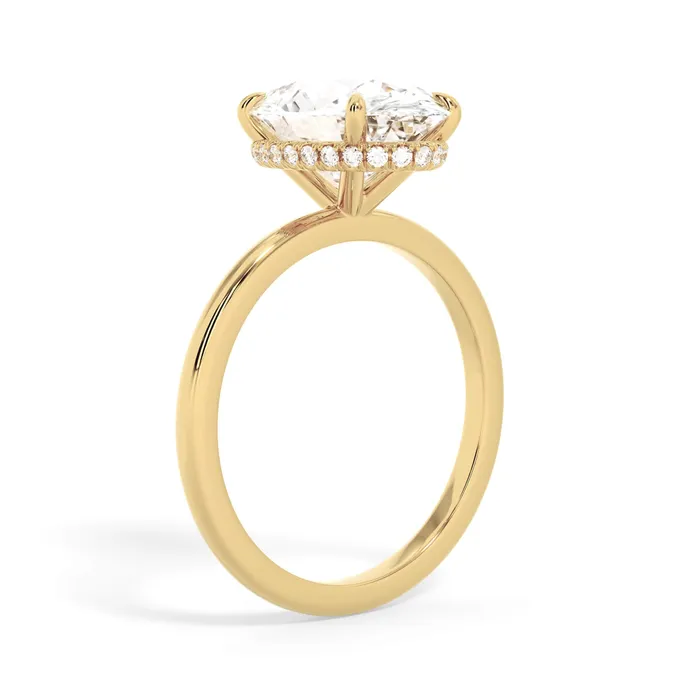 deBebians Rings Wrap Diamond Engagement Ring with Plain Band Yellow Wrap