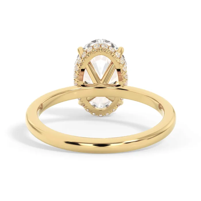 deBebians Rings Wrap Diamond Engagement Ring with Plain Band Yellow Wrap