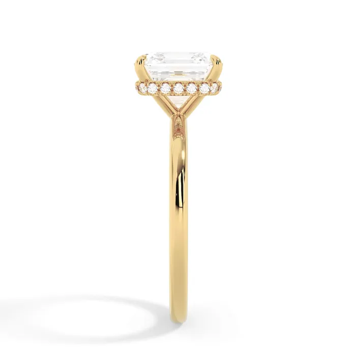 deBebians Rings Wrap Diamond Engagement Ring with Plain Band Yellow Wrap