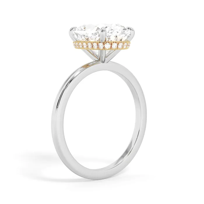 deBebians Rings Wrap Diamond Engagement Ring with Plain Band Yellow Wrap