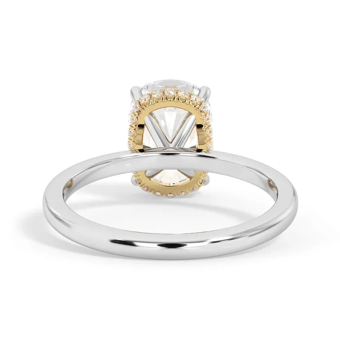 deBebians Rings Wrap Diamond Engagement Ring with Plain Band Yellow Wrap