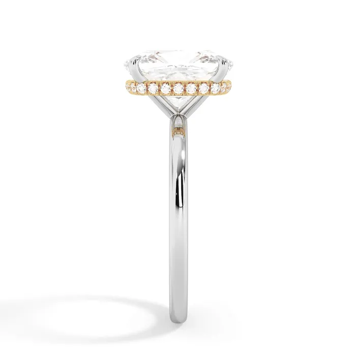 deBebians Rings Wrap Diamond Engagement Ring with Plain Band Yellow Wrap