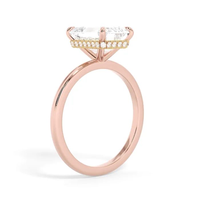 deBebians Rings Wrap Diamond Engagement Ring with Plain Band Yellow Wrap