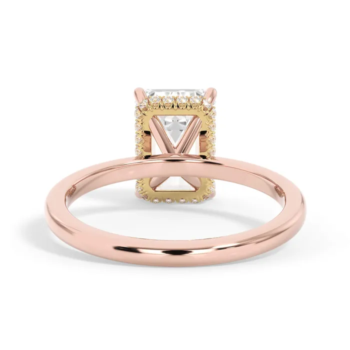 deBebians Rings Wrap Diamond Engagement Ring with Plain Band Yellow Wrap
