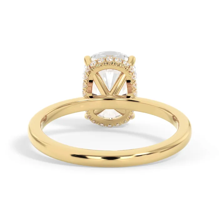 deBebians Rings Wrap Diamond Engagement Ring with Plain Band Yellow Wrap