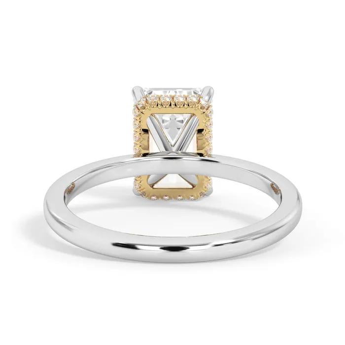 deBebians Rings Wrap Diamond Engagement Ring with Plain Band Yellow Wrap