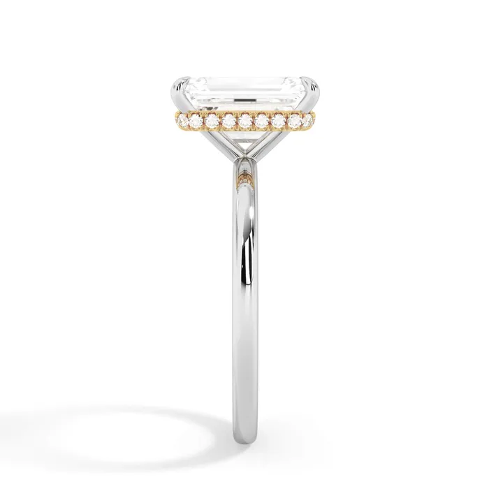 deBebians Rings Wrap Diamond Engagement Ring with Plain Band Yellow Wrap