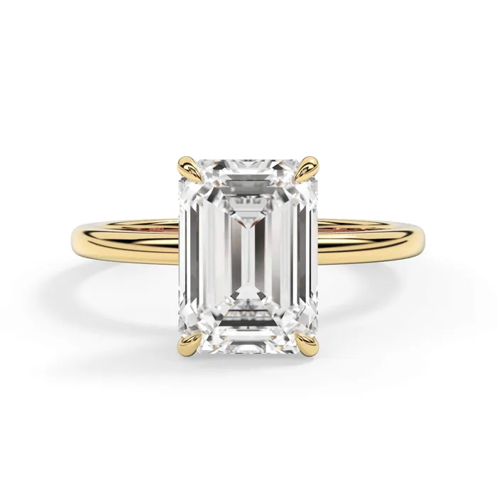 deBebians Rings Wrap Diamond Engagement Ring with Plain Band Yellow Wrap