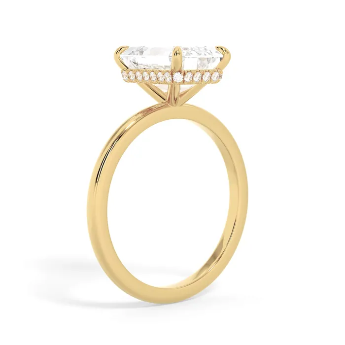 deBebians Rings Wrap Diamond Engagement Ring with Plain Band Yellow Wrap