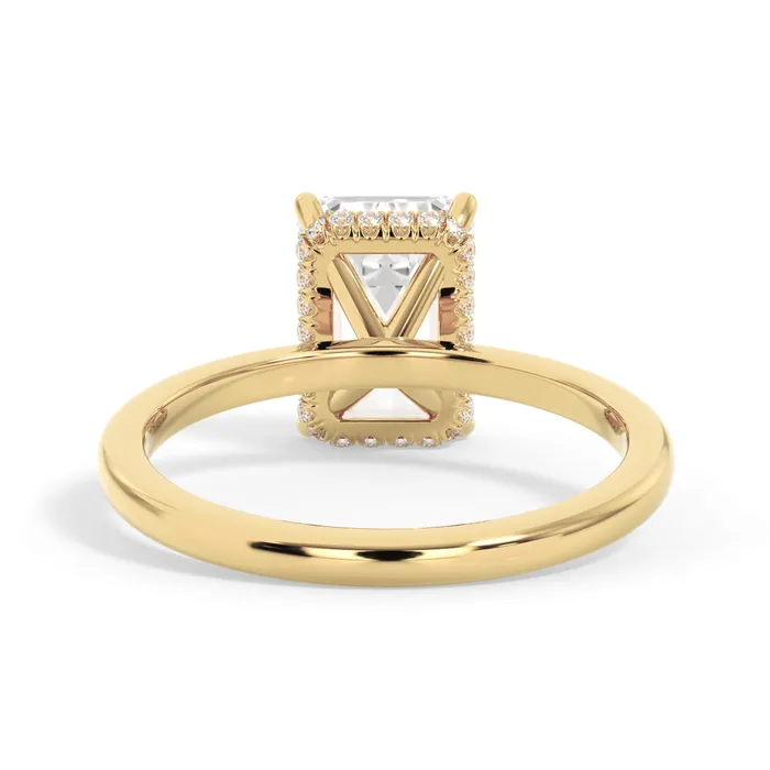 deBebians Rings Wrap Diamond Engagement Ring with Plain Band Yellow Wrap