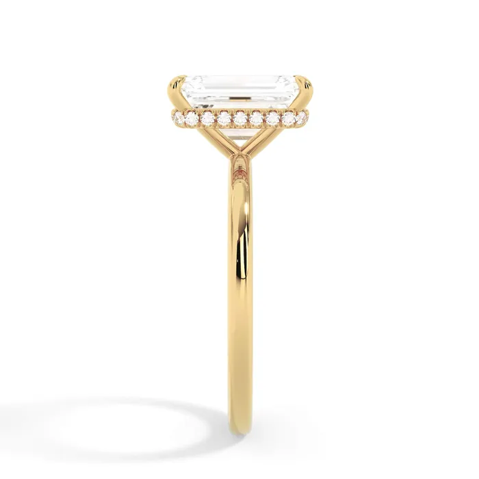 deBebians Rings Wrap Diamond Engagement Ring with Plain Band Yellow Wrap