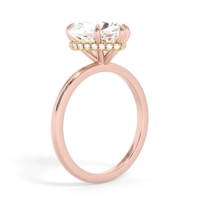 deBebians Rings Wrap Diamond Engagement Ring with Plain Band Yellow Wrap