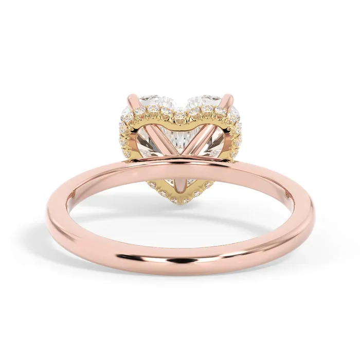deBebians Rings Wrap Diamond Engagement Ring with Plain Band Yellow Wrap