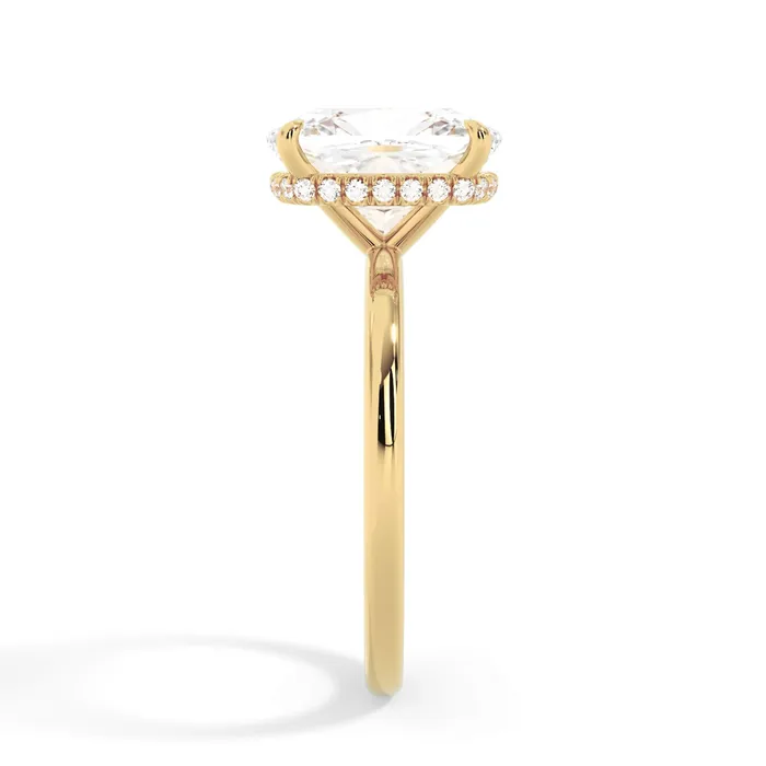 deBebians Rings Wrap Diamond Engagement Ring with Plain Band Yellow Wrap