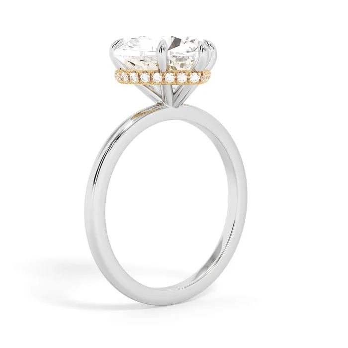 deBebians Rings Wrap Diamond Engagement Ring with Plain Band Yellow Wrap