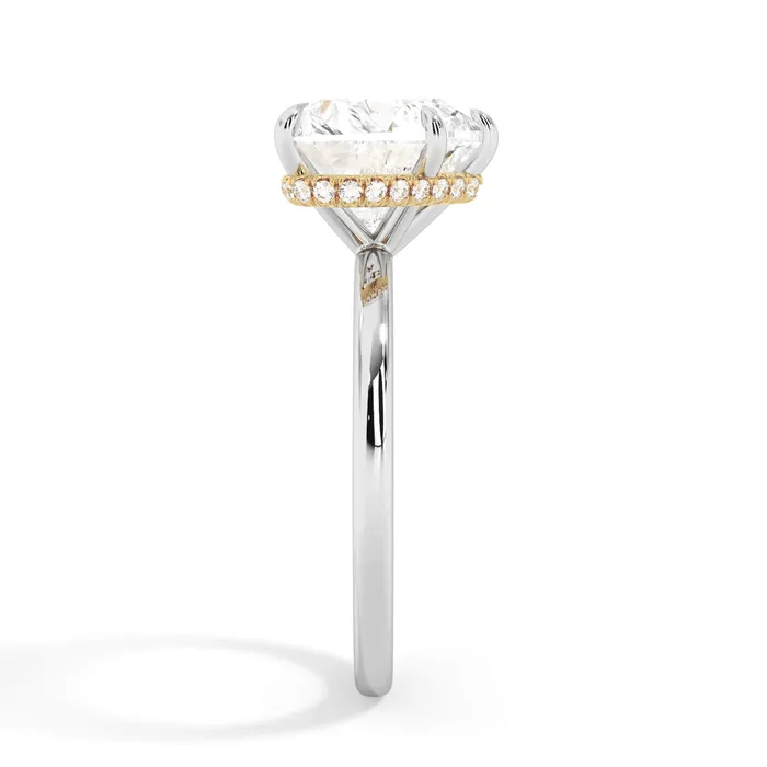deBebians Rings Wrap Diamond Engagement Ring with Plain Band Yellow Wrap