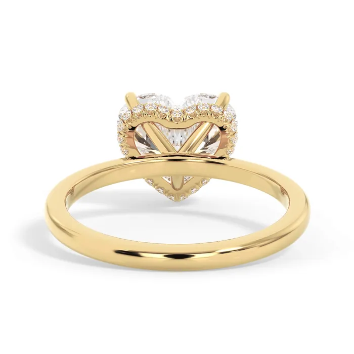 deBebians Rings Wrap Diamond Engagement Ring with Plain Band Yellow Wrap