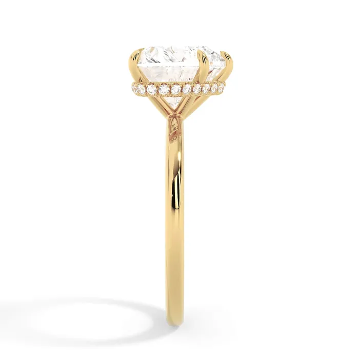 deBebians Rings Wrap Diamond Engagement Ring with Plain Band Yellow Wrap