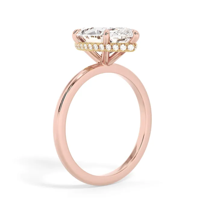 deBebians Rings Wrap Diamond Engagement Ring with Plain Band Yellow Wrap