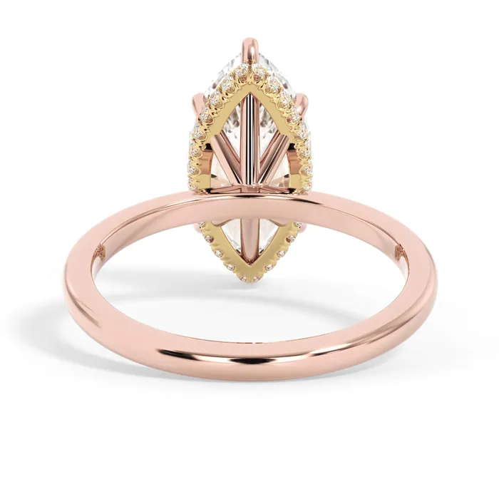 deBebians Rings Wrap Diamond Engagement Ring with Plain Band Yellow Wrap