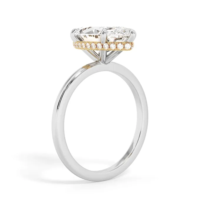 deBebians Rings Wrap Diamond Engagement Ring with Plain Band Yellow Wrap