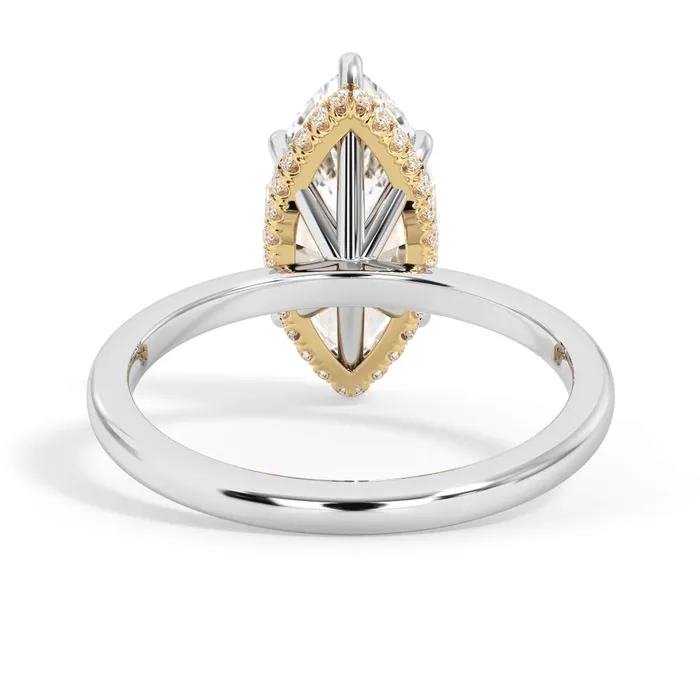 deBebians Rings Wrap Diamond Engagement Ring with Plain Band Yellow Wrap