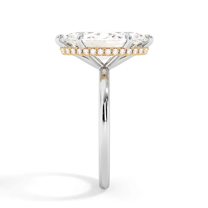 deBebians Rings Wrap Diamond Engagement Ring with Plain Band Yellow Wrap