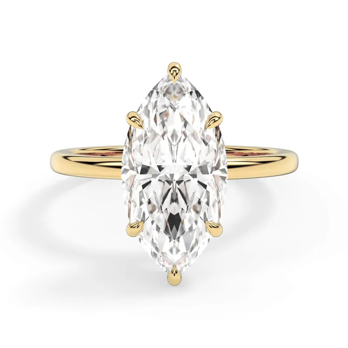 deBebians Rings Wrap Diamond Engagement Ring with Plain Band Yellow Wrap