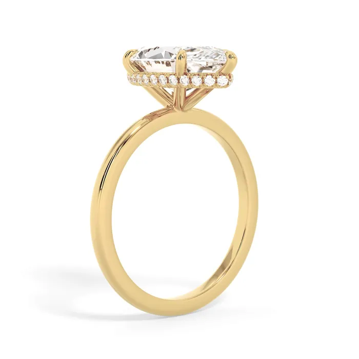 deBebians Rings Wrap Diamond Engagement Ring with Plain Band Yellow Wrap