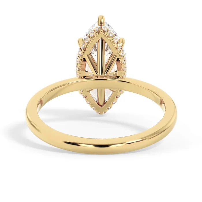 deBebians Rings Wrap Diamond Engagement Ring with Plain Band Yellow Wrap