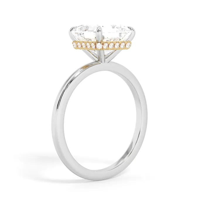 deBebians Rings Wrap Diamond Engagement Ring with Plain Band Yellow Wrap