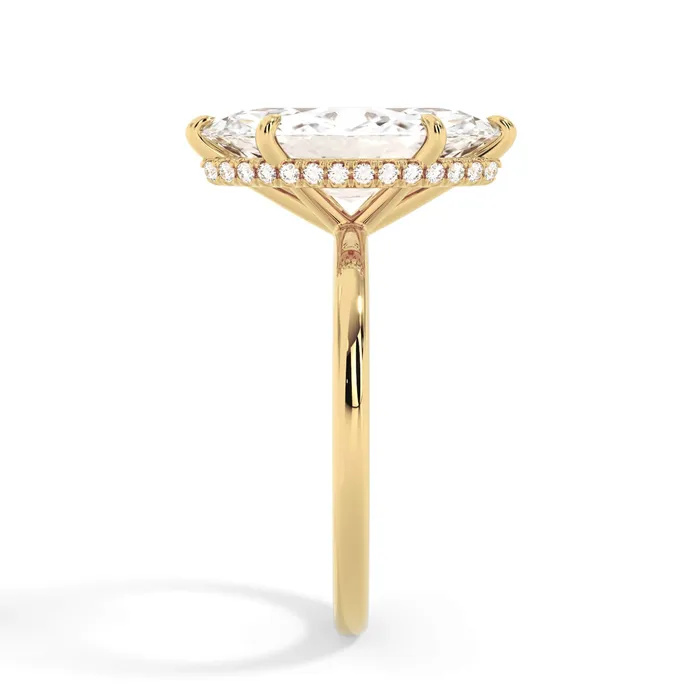 deBebians Rings Wrap Diamond Engagement Ring with Plain Band Yellow Wrap