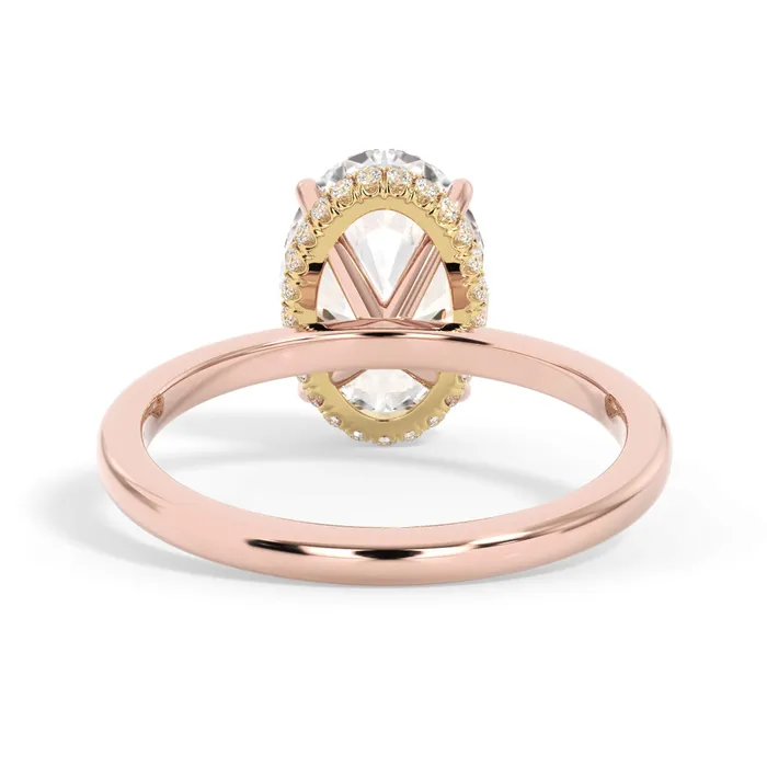 deBebians Rings Wrap Diamond Engagement Ring with Plain Band Yellow Wrap