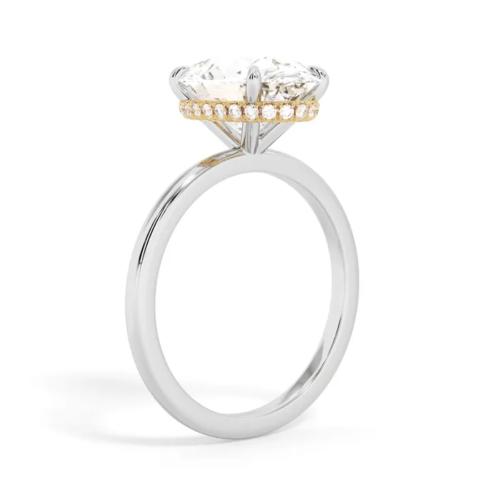 deBebians Rings Wrap Diamond Engagement Ring with Plain Band Yellow Wrap