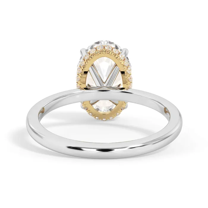 deBebians Rings Wrap Diamond Engagement Ring with Plain Band Yellow Wrap