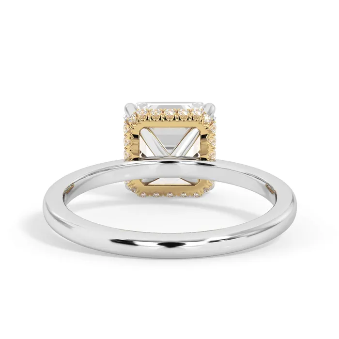deBebians Rings Wrap Diamond Engagement Ring with Plain Band Yellow Wrap