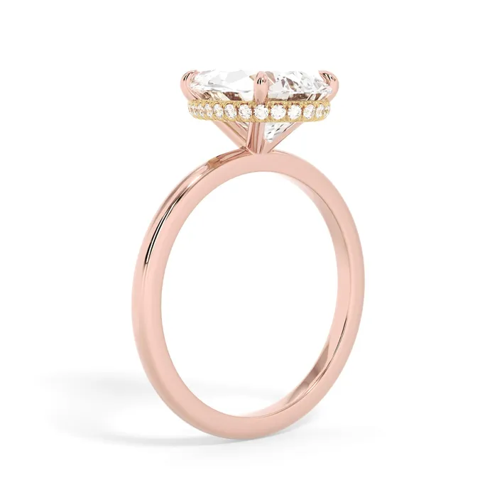deBebians Rings Wrap Diamond Engagement Ring with Plain Band Yellow Wrap