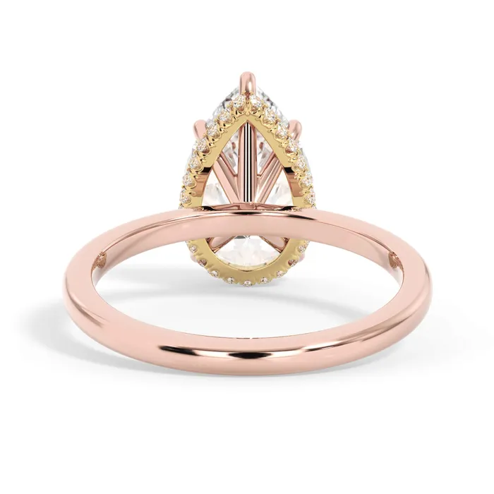 deBebians Rings Wrap Diamond Engagement Ring with Plain Band Yellow Wrap